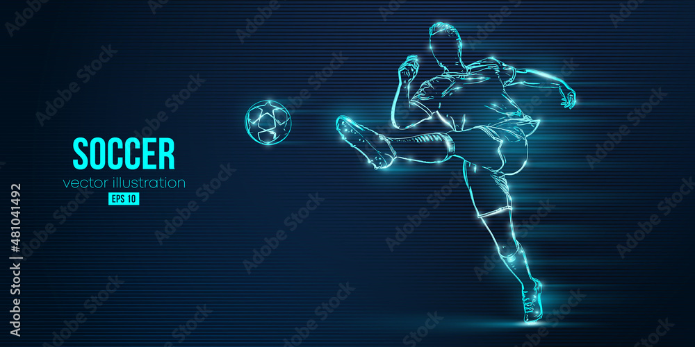 football soccer player man in action isolated blue background. Vector illustration football soccer player man in action isolated blue background. Vector illustration