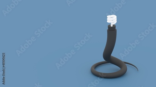 Wallpaper Mural snake lamp on blue floor 3d render Torontodigital.ca