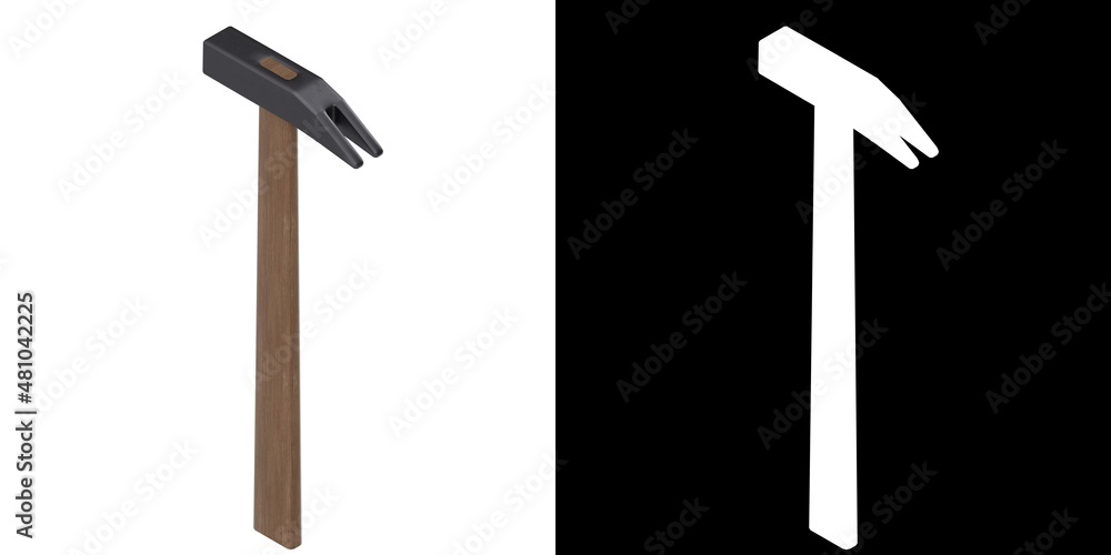 3D rendering illustration of a hammer 3D rendering illustration of a hammer
