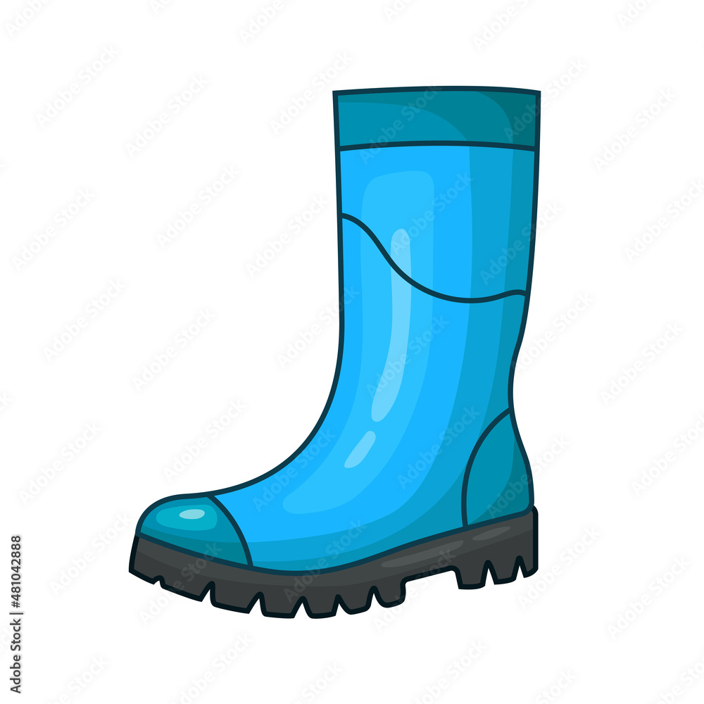 Blue rubber boot. Vector illustration Blue rubber boot. Vector illustration