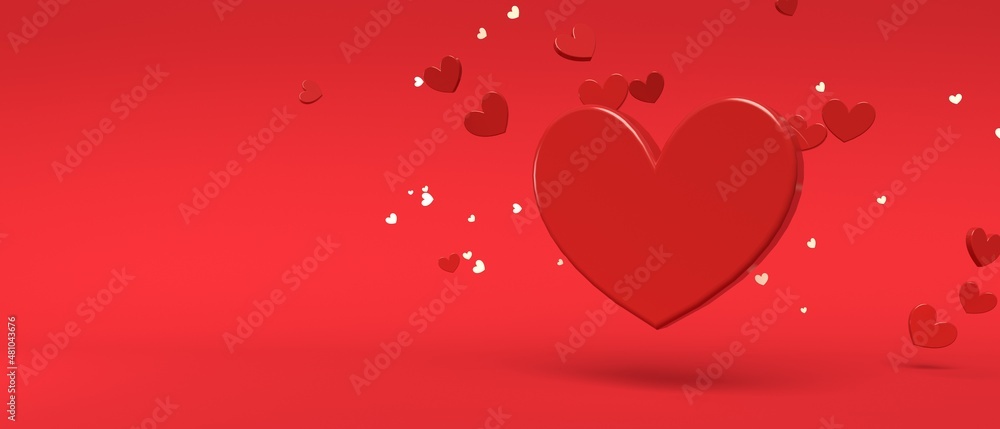 Hearts - Appreciation and love theme - 3D render Hearts - Appreciation and love theme - 3D render