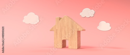 Miniature toy house - Real estate theme - 3D render