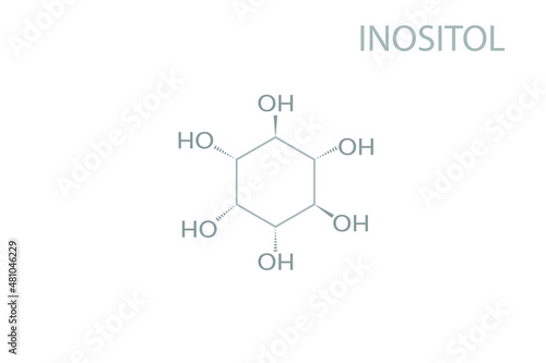 Inositol molecular skeletal chemical formula.	