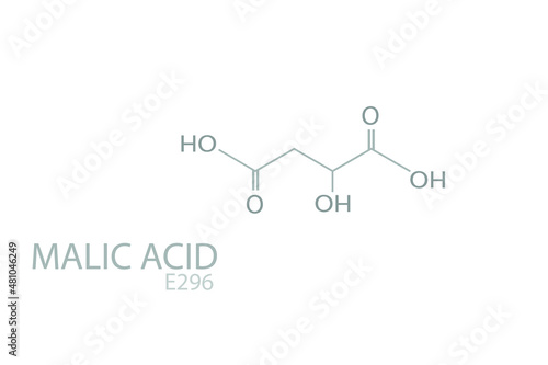 Malic acid (E296) molecular skeletal chemical formula.	