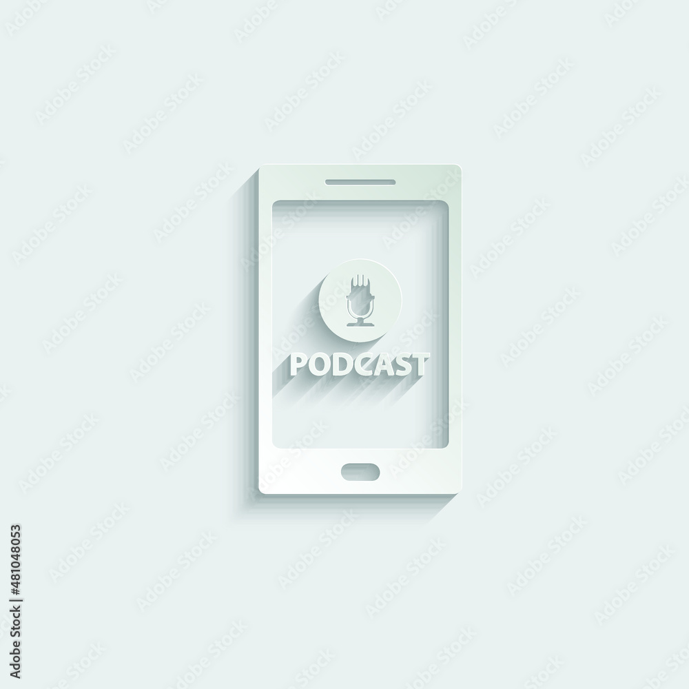 Podcast vector icon microphone sign Podcast vector icon microphone sign