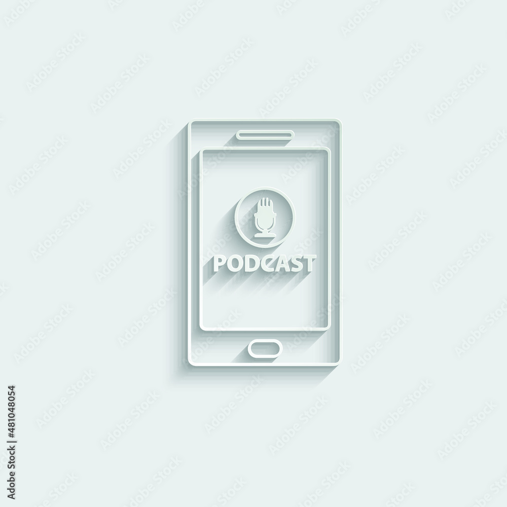 Podcast vector icon microphone sign Podcast vector icon microphone sign