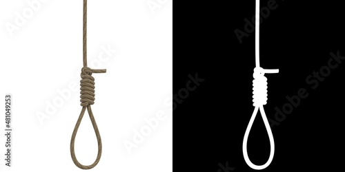 Bild auf Leinwand 3D rendering illustration of a hangman knot