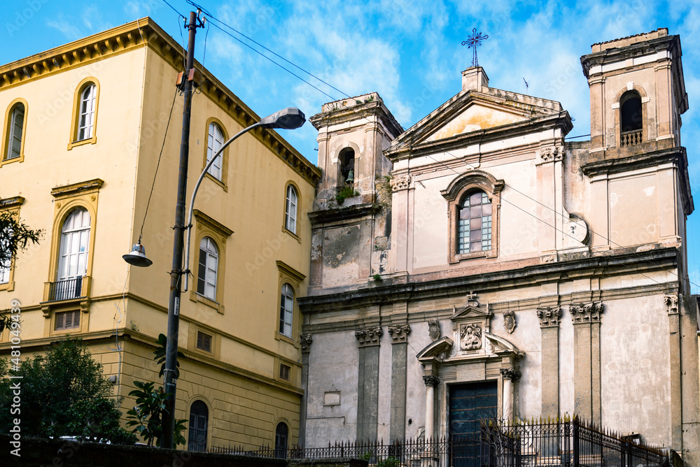 Gesu and Maria church on Salita Pontecorvo in Naples, Italy