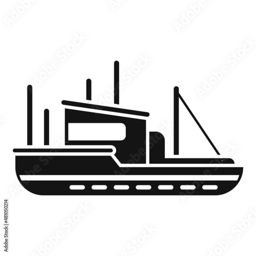 Fishing boat icon simple vector. Fish ship