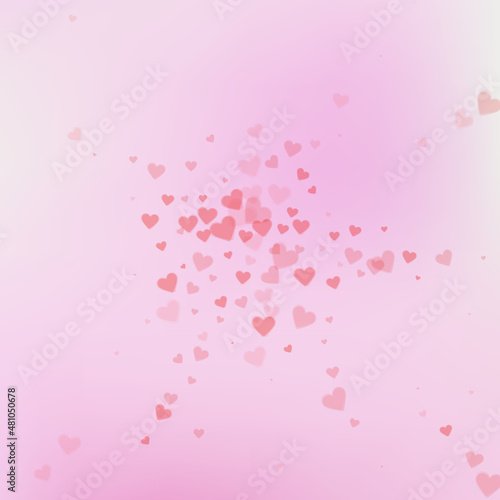 Red heart love confettis. Valentine's day explosio