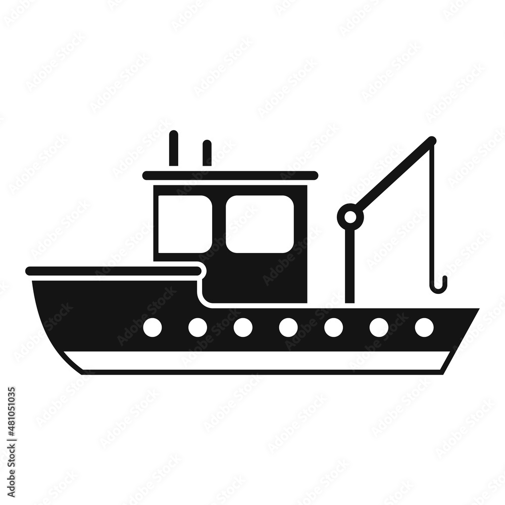 Transportation fish ship icon simple vector. Fishing boat
