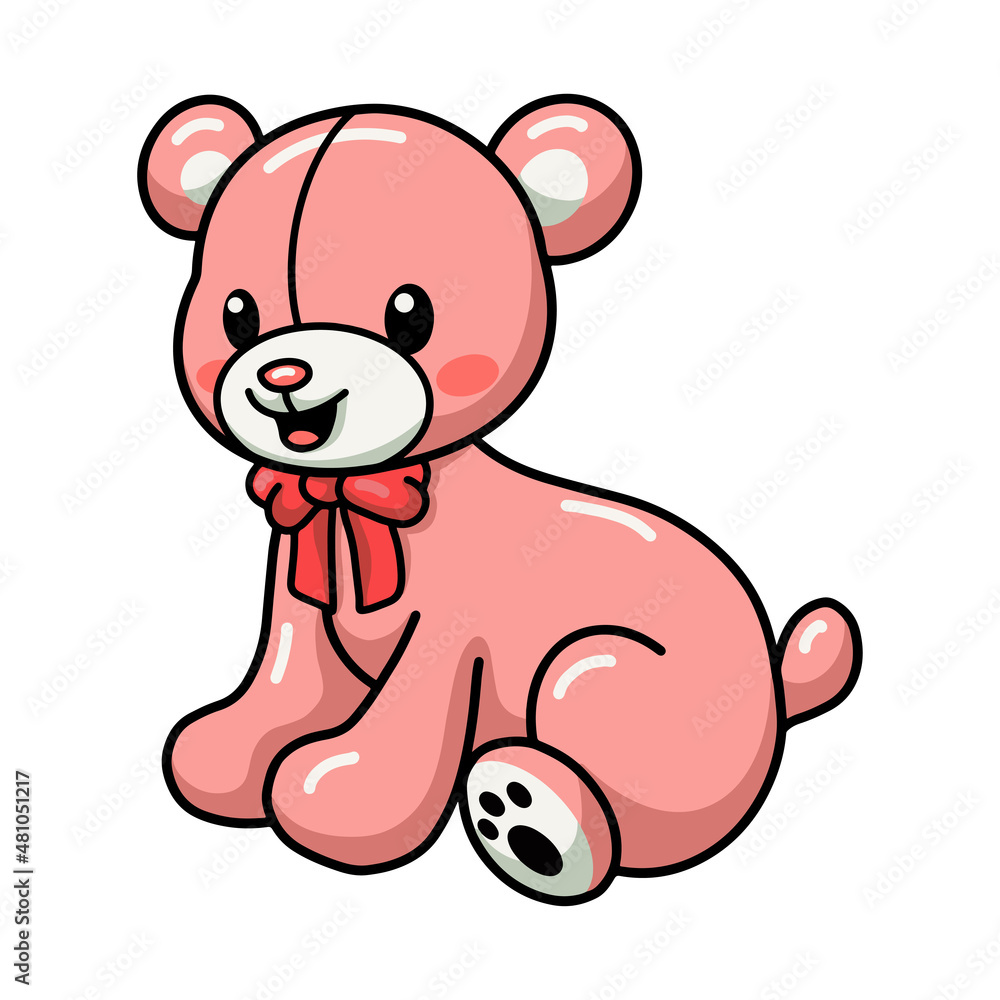 Fototapeta premium Cute teddy bear cartoon sitting