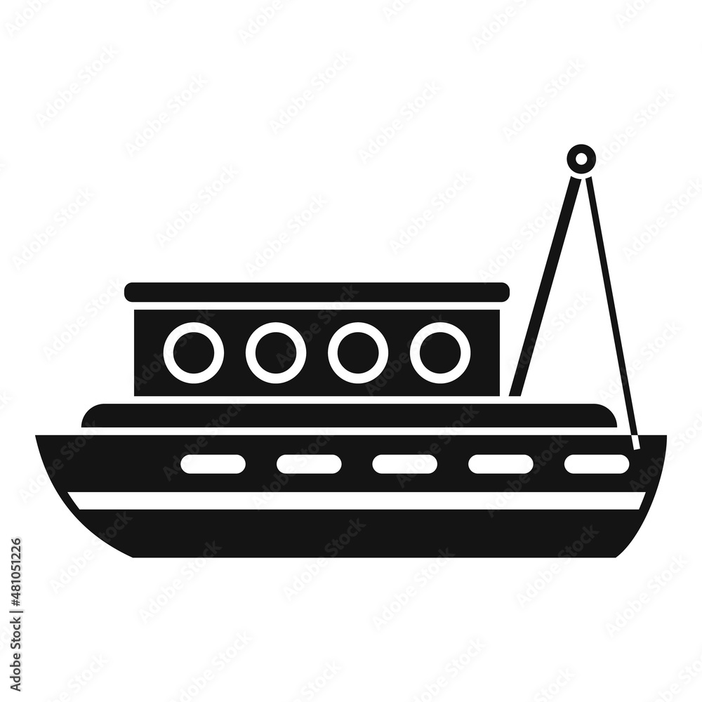 Delivery fish boat icon simple vector. Fishing sea Delivery fish boat icon simple vector. Fishing sea