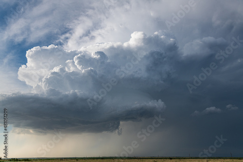 Supercell blows up along a dry line in the panhandle of Texas 