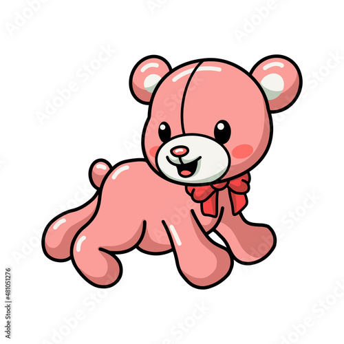 Cute teddy bear cartoon posing