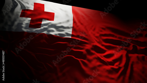 Flag of Tonga, dramatic lighting photo