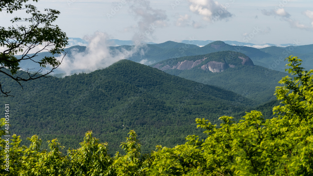 Fototapeta premium Looking Glass Rock Viewed Along the Blue Ridge Parkway in the Appalachian Mountain