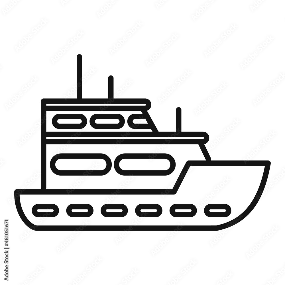 Ocean fishing boat icon outline vector. Fish sea Ocean fishing boat icon outline vector. Fish sea