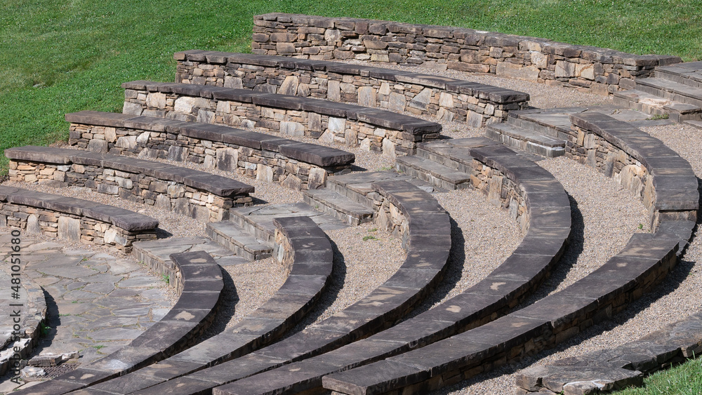 Amphitheater Seating Ready for a Performance in the Park