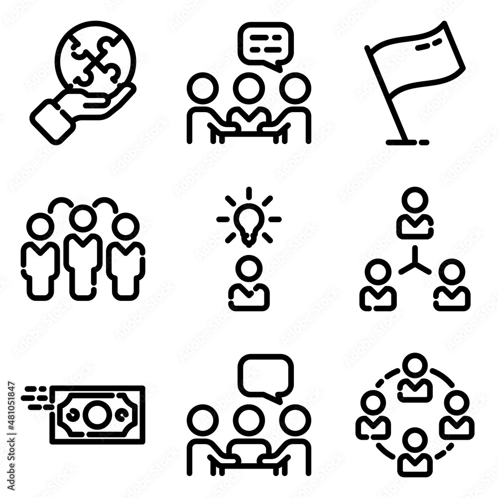 Business Flat Icon Set Isolated On White Background Business Flat Icon Set Isolated On White Background