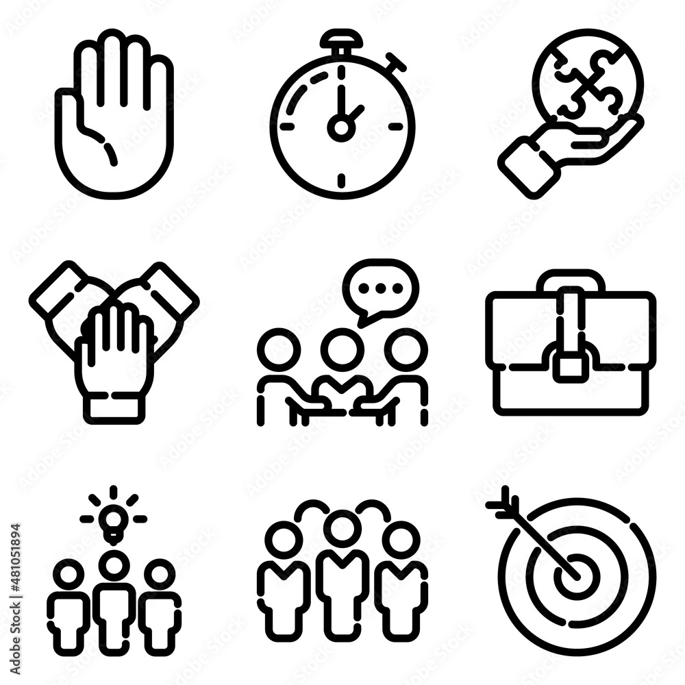 Business Flat Icon Set Isolated On White Background Business Flat Icon Set Isolated On White Background