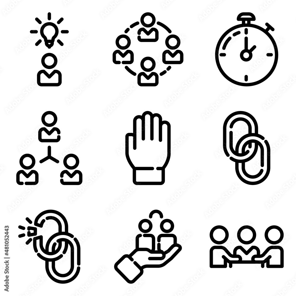 Business Flat Icon Set Isolated On White Background Business Flat Icon Set Isolated On White Background