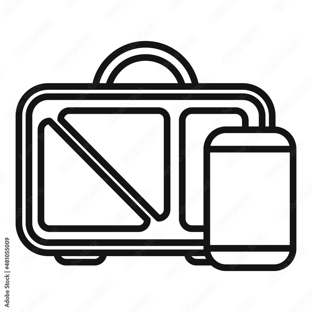 Lunch bag icon outline vector. Healthy meal Lunch bag icon outline vector. Healthy meal