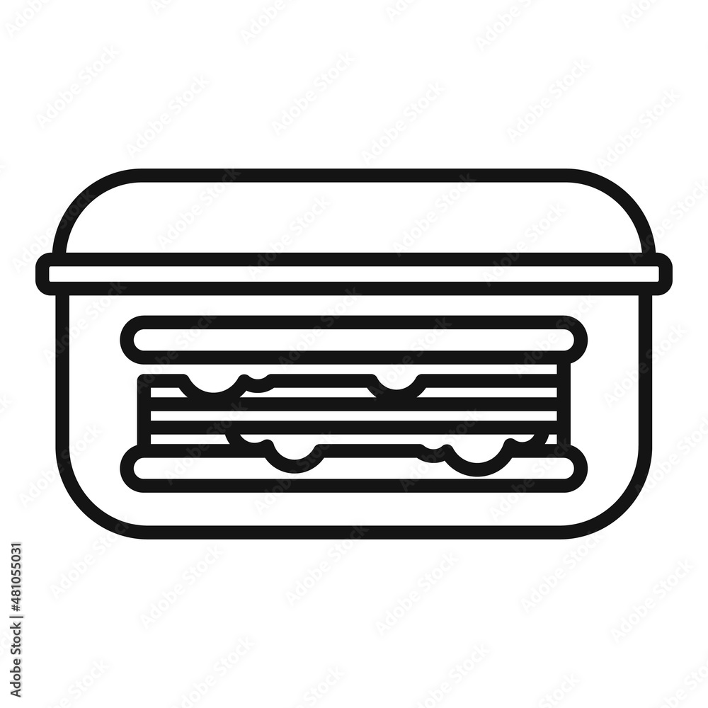 Sandwich food icon outline vector. Lunch box Sandwich food icon outline vector. Lunch box