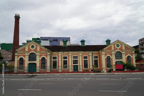 The public Chaminé theater (Usina Chaminé) in Manaus was built in 1910 as a sewage treatment plant, but never worked properly. The building is also called Chimney Theater. Manaus, Amazon, Brazil