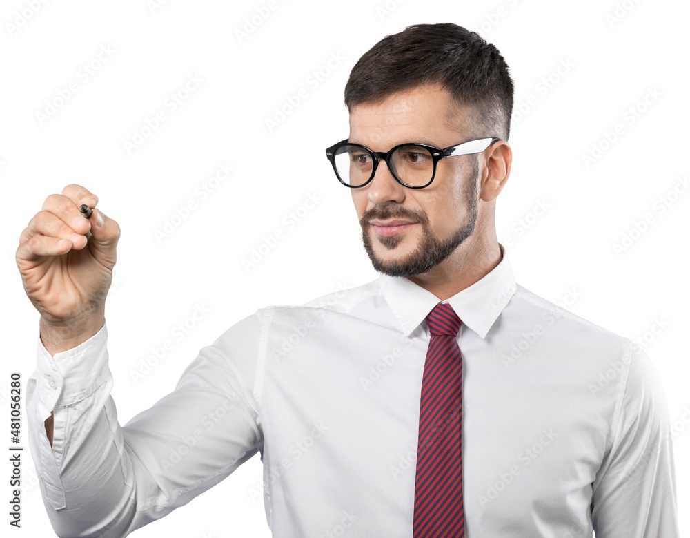A young businessman has an idea A young businessman has an idea