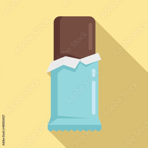 Natural snack bar icon flat vector. Organic food