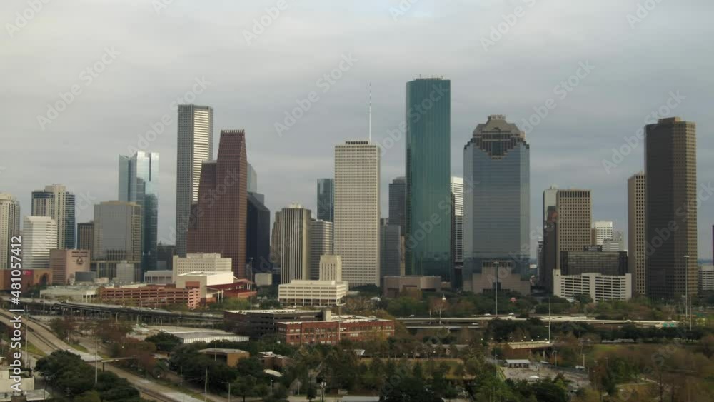 Aerial view of downtown Houston area Aerial view of downtown Houston area