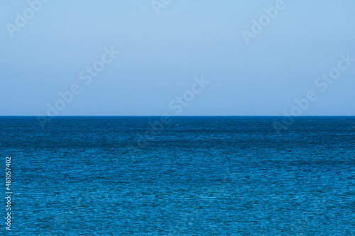 blue sky and sea on the horizon