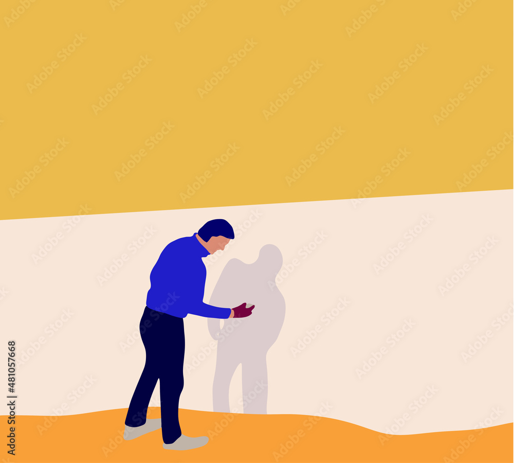 Man painting graffiti with color spray on the wall in the city. Urban, street art, millennials generation. Cartoon Style vector illustration. Man painting graffiti with color spray on the wall in the city. Urban, street art, millennials generation. Cartoon Style vector illustration.