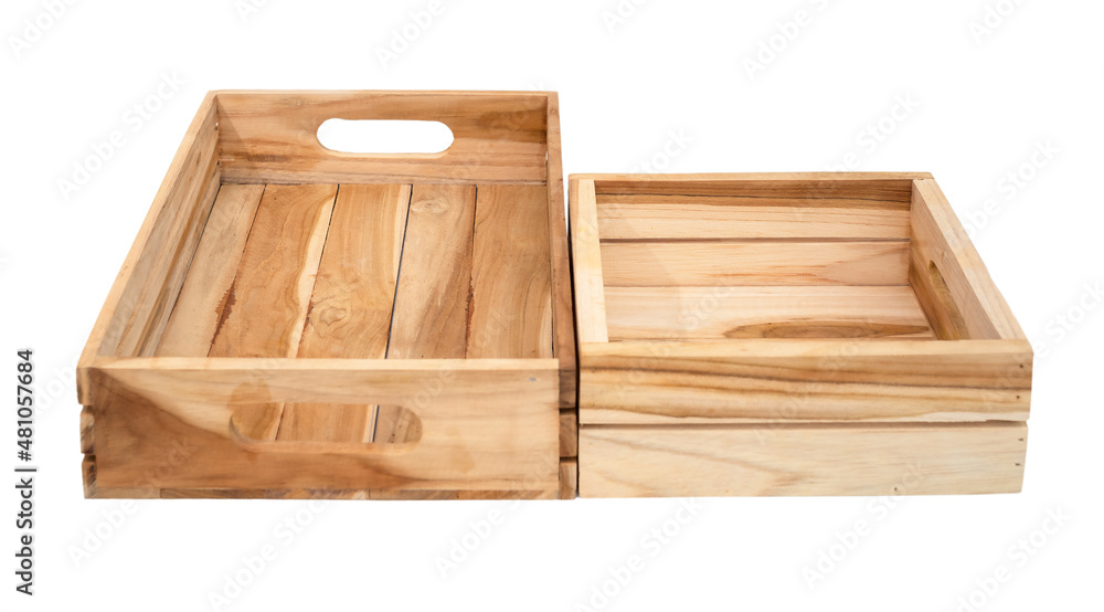 Two wooden crates isolated Two wooden crates isolated