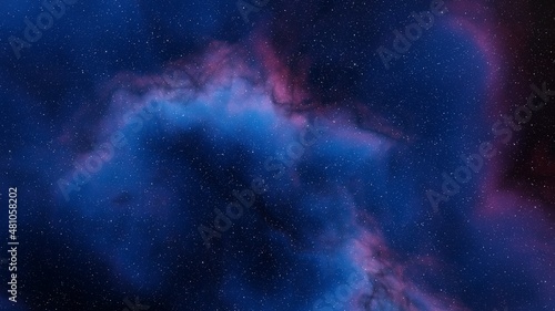Fototapeta Naklejka Na Ścianę i Meble -  Space background with realistic nebula and shining stars. Colorful cosmos with stardust and milky way. Magic color galaxy. Infinite universe and starry night. 3d render	
