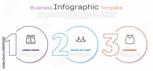 Wallpaper Mural Set line Short or pants, Bra and Undershirt. Business infographic template. Vector Torontodigital.ca