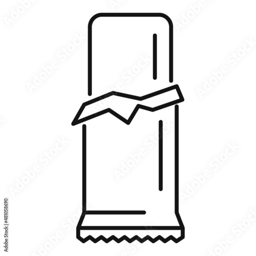 Natural snack bar icon outline vector. Organic food