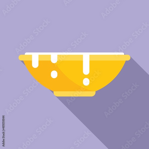 Foot bath bowl icon flat vector. Water spa