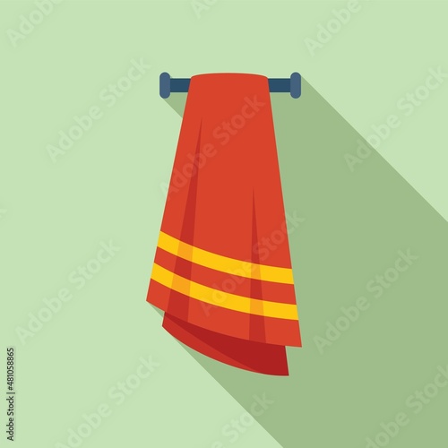 Foot bath towel icon flat vector. Spa feet
