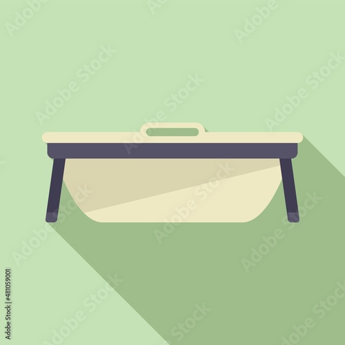 Foot bath device icon flat vector. Water massage