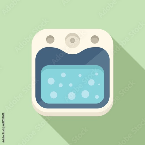 Bubble foot bath icon flat vector. Feet spa