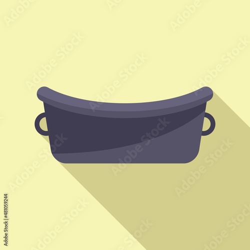 Female foot beauty bath icon flat vector. Feet spa
