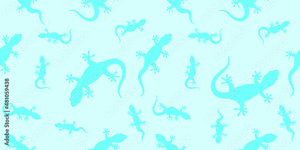 Seamless pattern with gecko lizards. Design for fabric, curtain, background, carpet, wallpaper, clothing, wrapping, Batik, fabric,Vector illustration