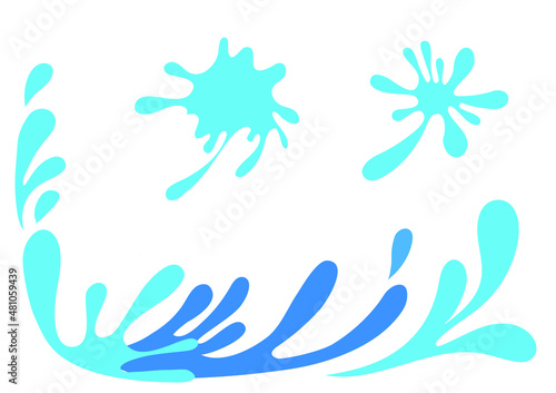 Blue water splash vector logo