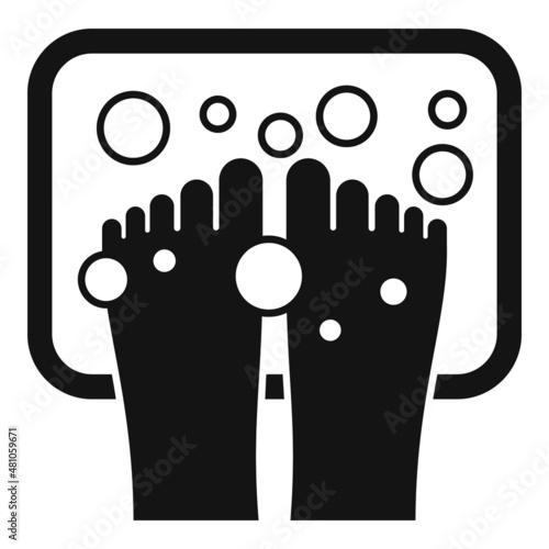 Foot bath treatment icon simple vector. Female body care