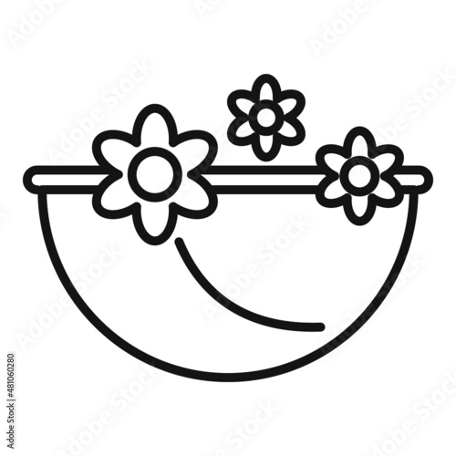 Flower foot bath icon outline vector. Water spa