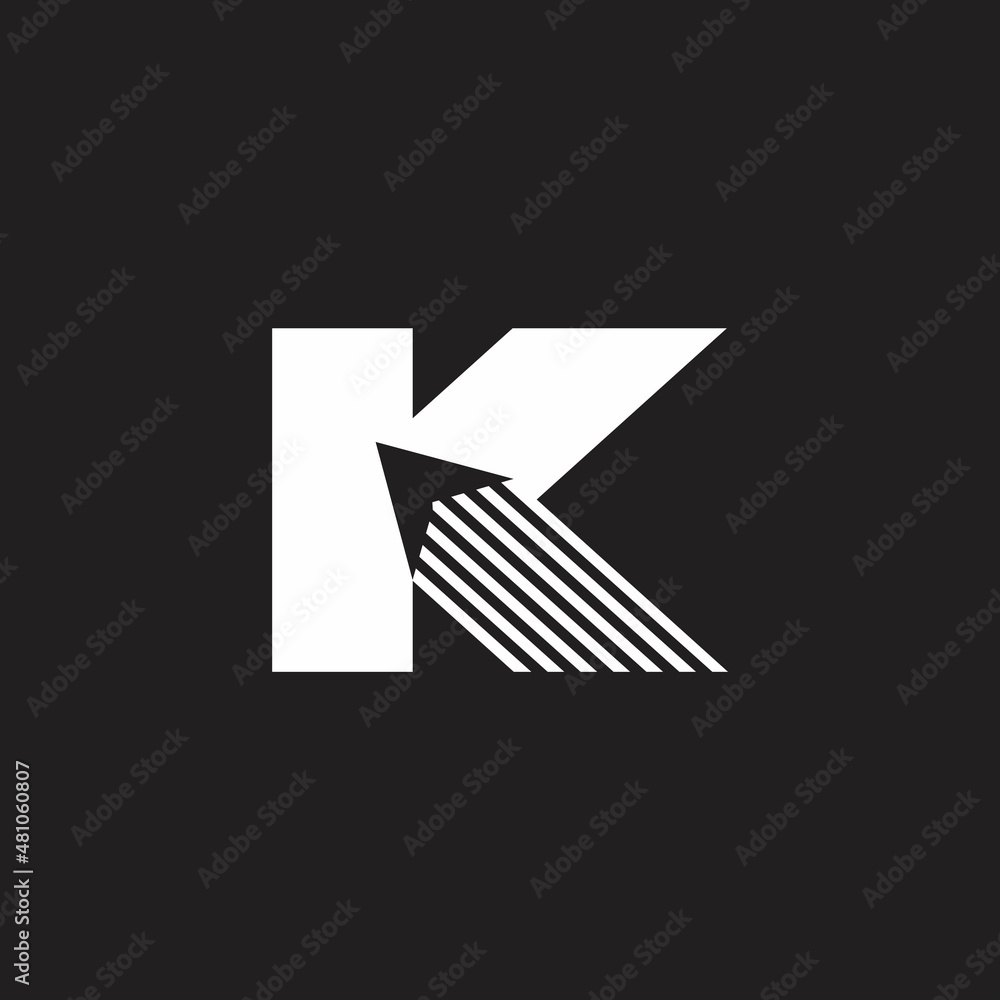 letter k swoosh arrow motion movement logo vector letter k swoosh arrow motion movement logo vector
