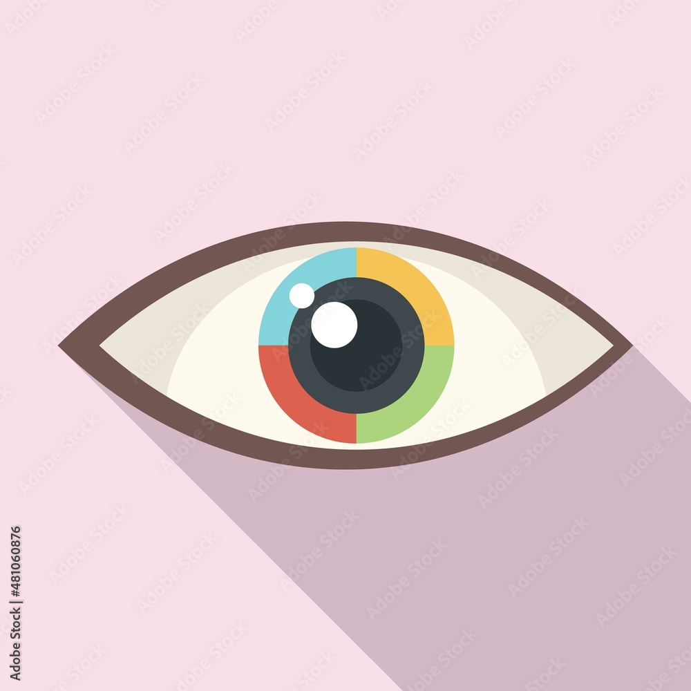 Digital eye icon flat vector. View look