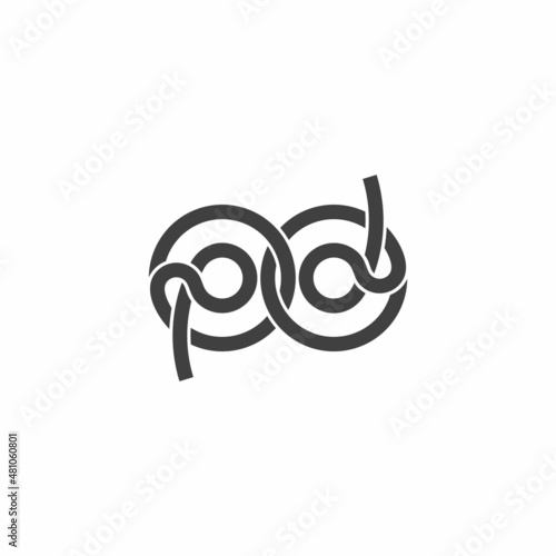 letter pd linked thread geometric line logo vector